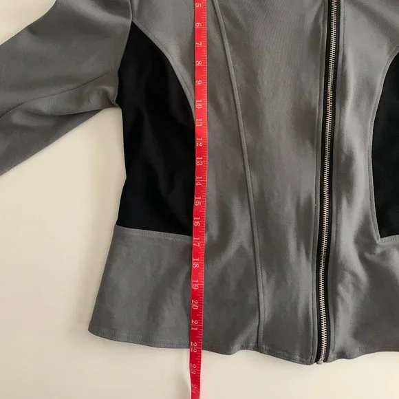 New Attitudes by Renee Gray And Black Zippered Jacket Size Large - Picture 11 of 13